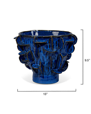  Helios Ceramic Decorative Vase, Blue