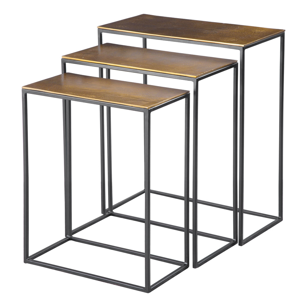 Coreene Nesting Tables S/3 In Gold