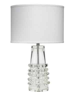 Tall Ribbon Blown-Glass Table Lamp with Linen Shade