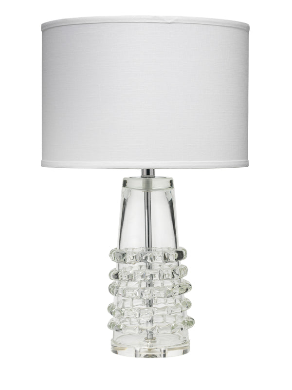 Tall Ribbon Blown-Glass Table Lamp with Linen Shade