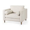 Loretta 40.7L x 36.2W x 33.9H Cream Fabric Chair W/ Two Bolster Cushions