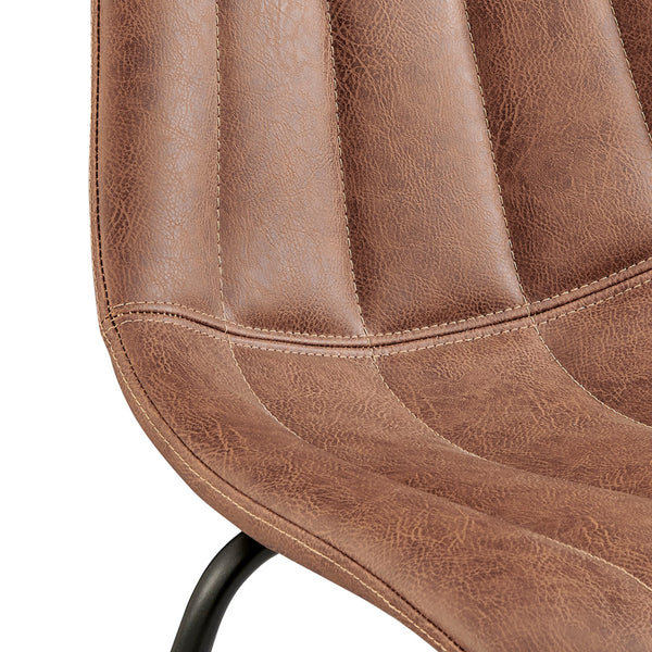 Robert KD PU Dining Side Chair, Umber Brown