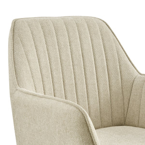 Thompson Fabric Swivel Office Arm Chair In Strata Cream