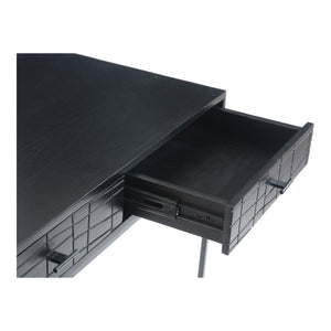 Atelier Desk Black with Acacia Wood & Iron Frame