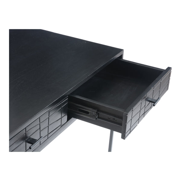Atelier Desk Black with Acacia Wood & Iron Frame