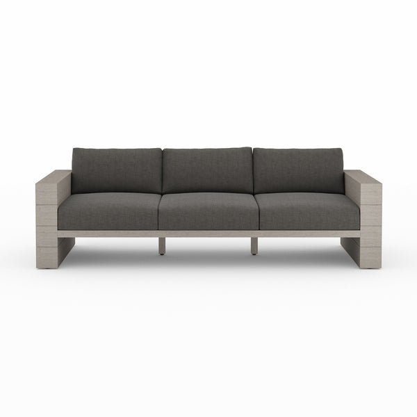 Leroy Outdoor Sofa 96" in Grey and Charcoal