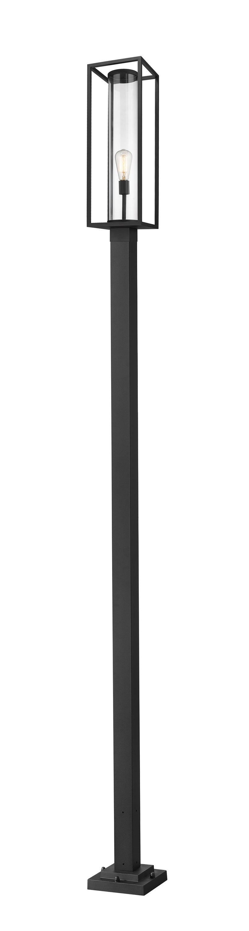 Dunbroch 1 Light Outdoor Post Mounted Fixture in Black Finish