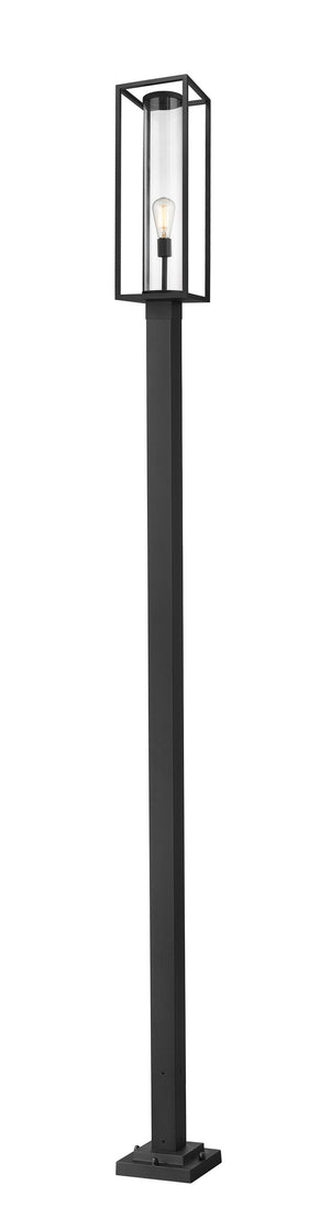 Dunbroch 1 Light Outdoor Post Mounted Fixture in Black Finish