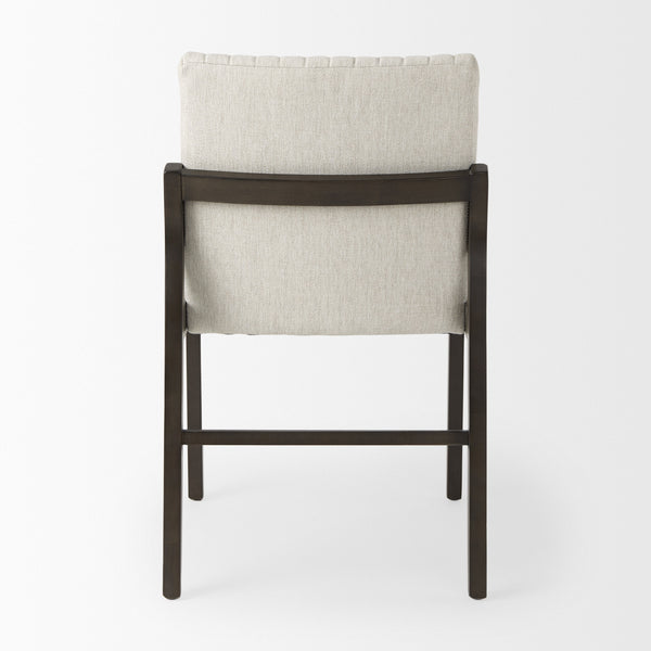 Tahoe Cream Upholstered and Black-Brown Wood Armless Dining Chair