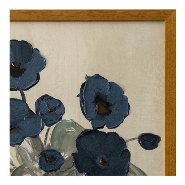 Sentiment Framed Floral Painting in Multicolor