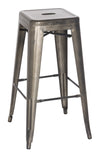Metropolis Metal Backless Counter Stool In Gunmetal