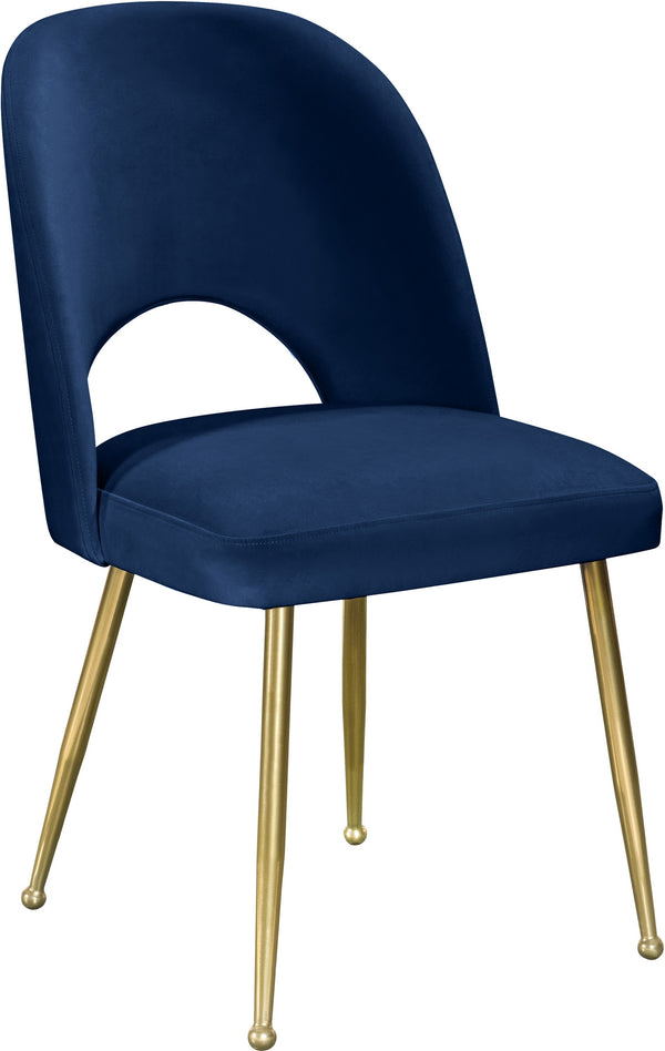 Ramon Dining Chair In Navy Velvet