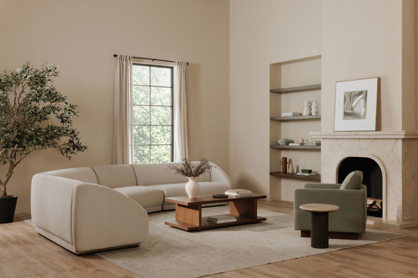 Moe's Fraser Slipper Chair Off White Upholstery