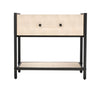Cassius Faux Shagreen 1-Drawer Side Table, Taupe