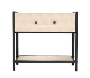 Cassius Faux Shagreen 1-Drawer Side Table, Taupe 