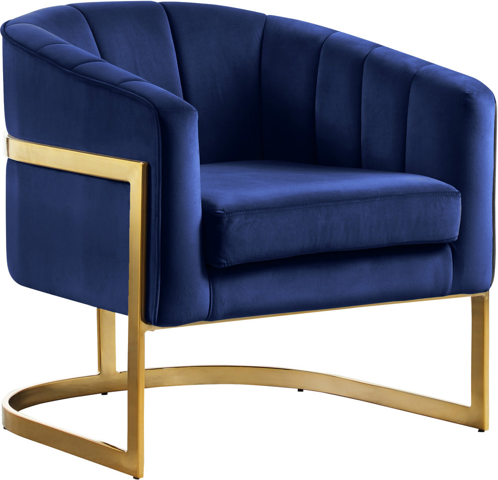 Dallas Accent Chair In Navy Velvet