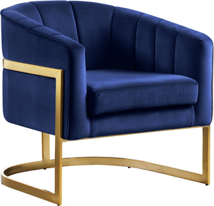 Dallas Accent Chair In Navy Velvet
