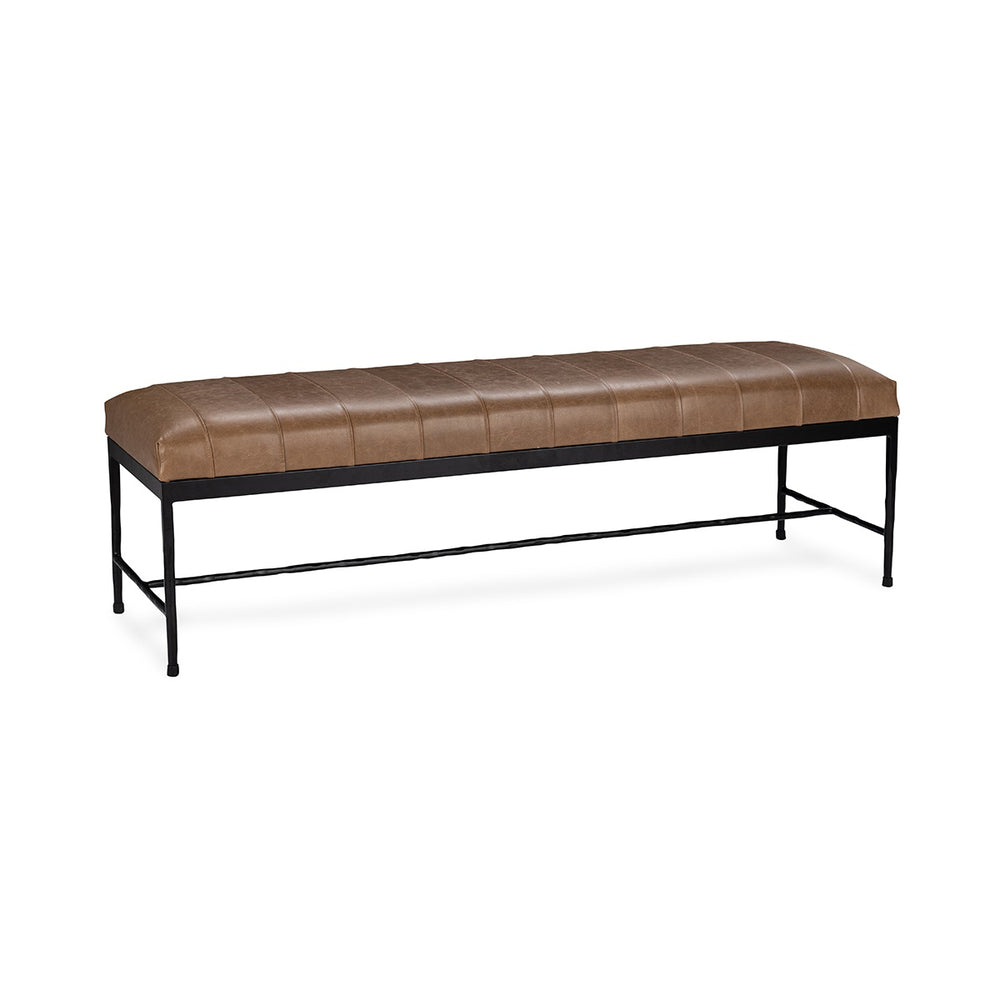 Madeleine Leather Bench - Dune Walnut, Taupe