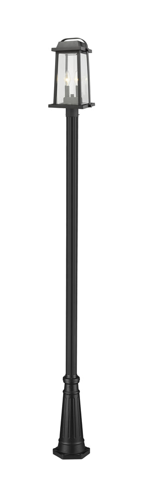 Millworks 2 Light Outdoor Post Mounted Fixture in Black Finish