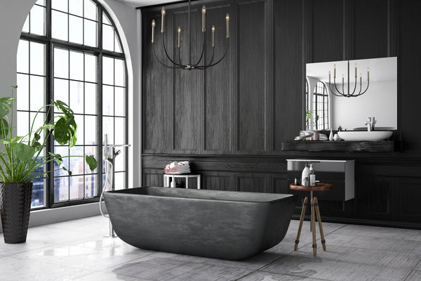 Haylie 6 Light Chandelier in Matte Black + Brushed Nickel Finish