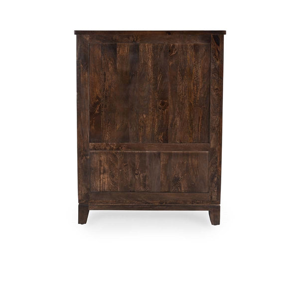 Vivienne Solid Wood Bar Cabinet - Bark Brown