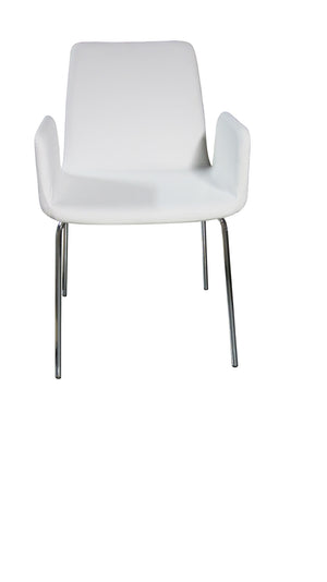 duane chair in white leather