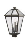 Talbot 3 Light Outdoor Post Mount Fixture in Rubbed Bronze Finish