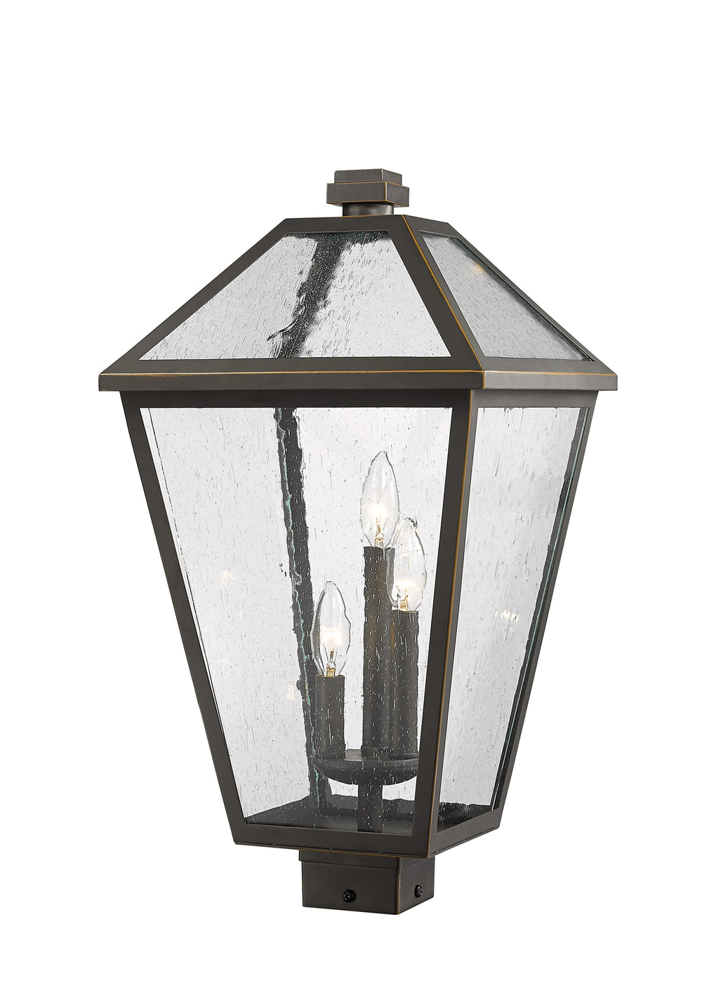 Talbot 3 Light Outdoor Post Mount Fixture in Rubbed Bronze Finish