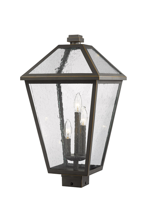 Talbot 3 Light Outdoor Post Mount Fixture in Rubbed Bronze Finish