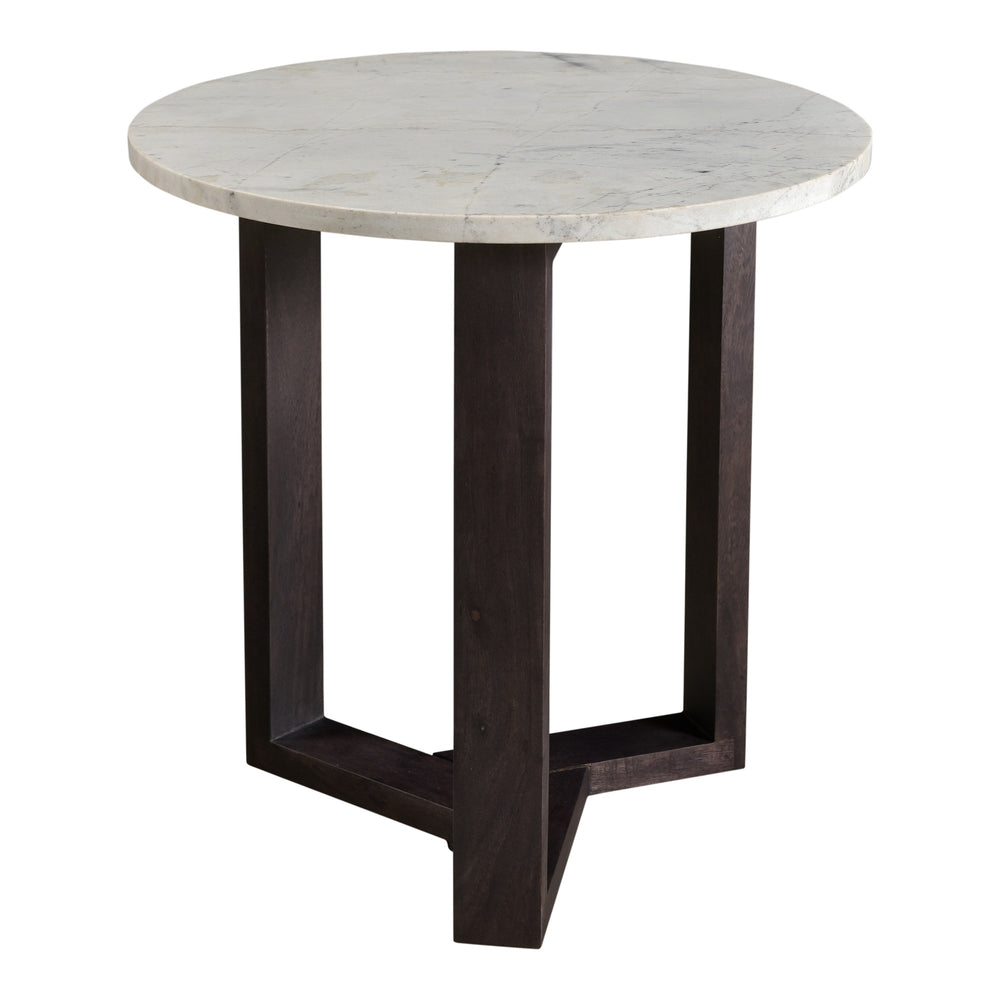 Jinxx Side Table in Charcoal Grey with Marble Top