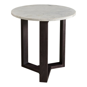 Jinxx Side Table in Charcoal Grey with Marble Top