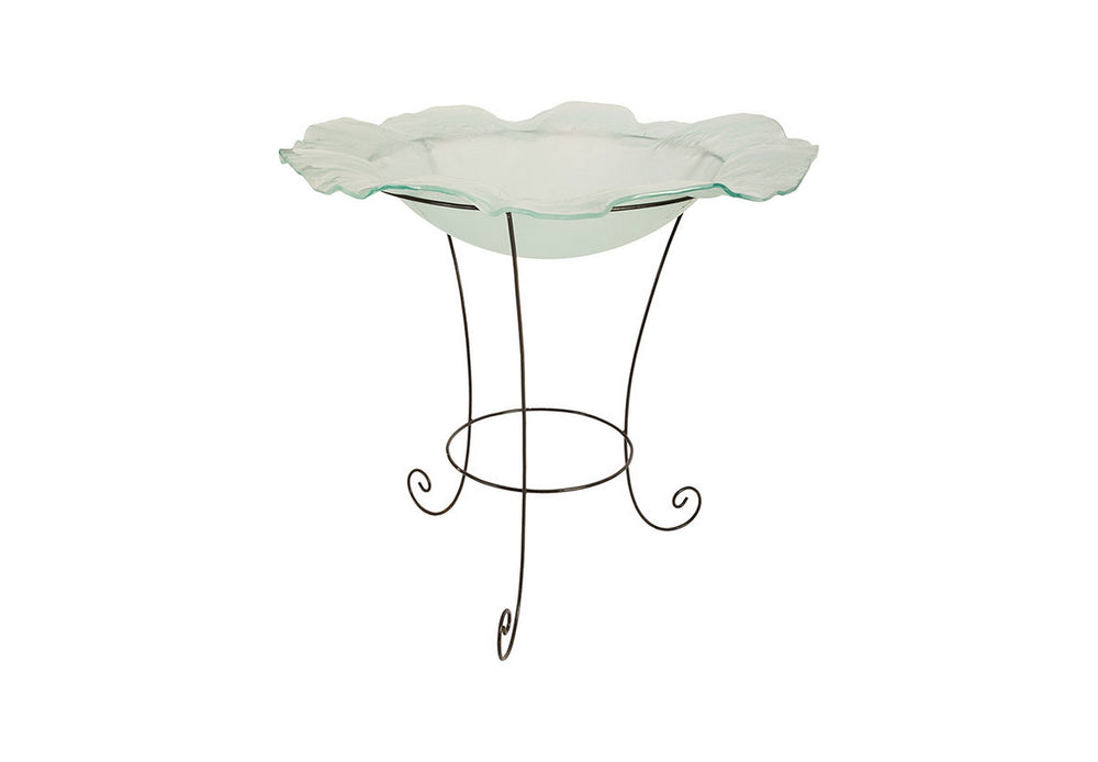 Frosted Glass Bowl on Stand, LG