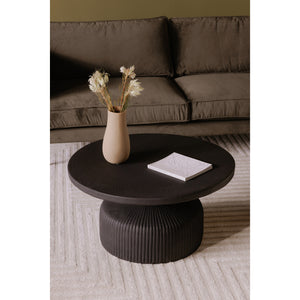 Yoli Coffee Table in Black with Ridged Base