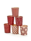Six Tealight Holders - Bordeaux
