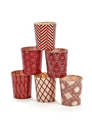Six Tealight Holders - Bordeaux
