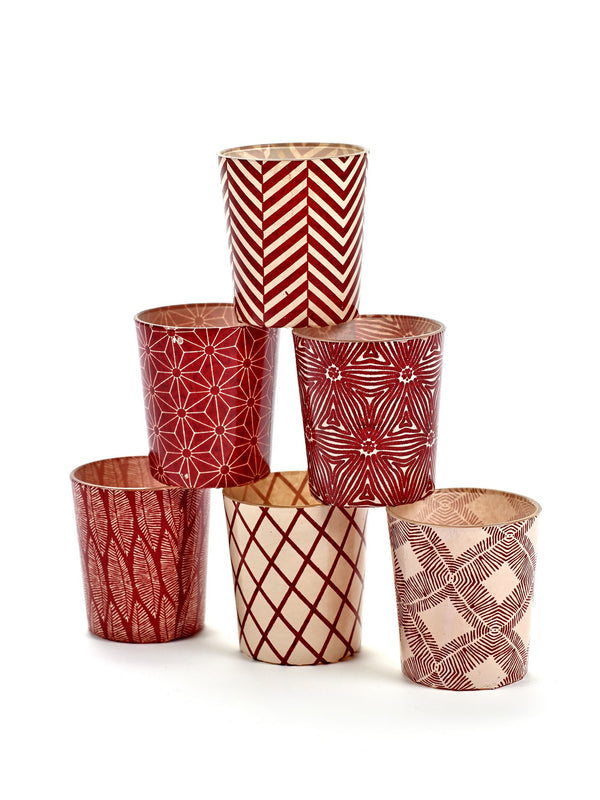 Six Tealight Holders - Bordeaux