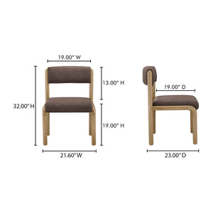 Moe's April Dining Chair Set in Deep Brown