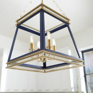 Gerard Pendant in Blue and Aged Brass