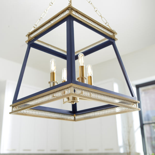 Gerard Pendant in Blue and Aged Brass
