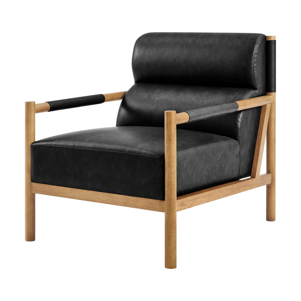 Olsen Faux Leather Accent Arm Chair, Casa Black
