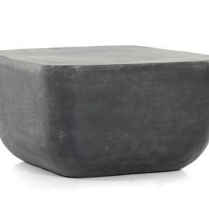 Basil Square Outdoor End Table In Aged Grey
