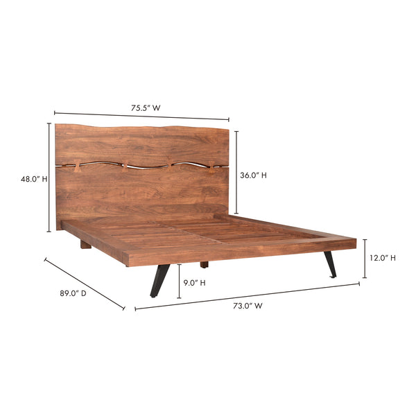 Moe's Madagascar Platform Bed Queen in Brown