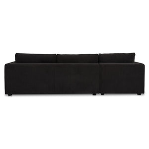 Moe's Burrow Sleeper Sectional with Storage Chaise Black