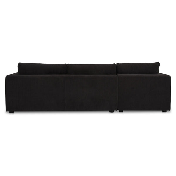 Moe's Burrow Sleeper Sectional with Storage Chaise Black