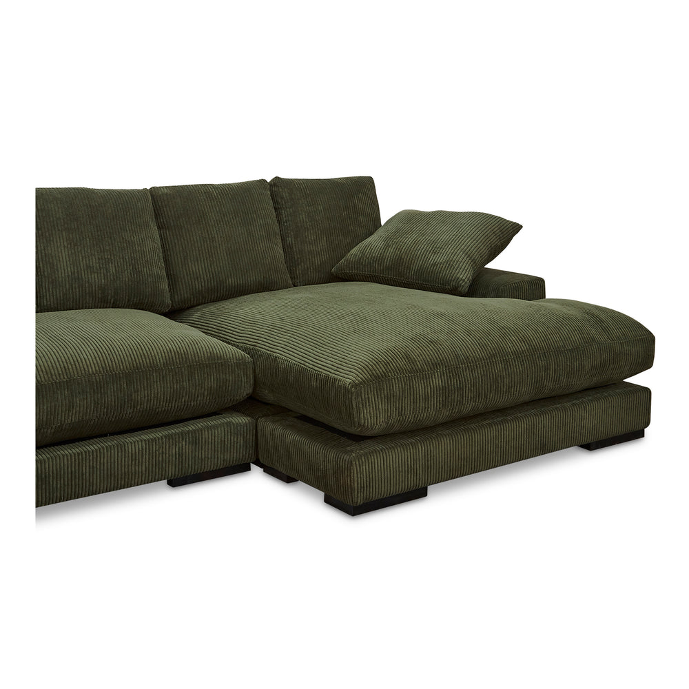 Moe's Plunge Sectional with Flip Chaise in Dark Green