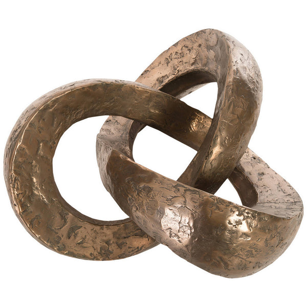 Trifoil Sculpture Base, Bronze with Glass