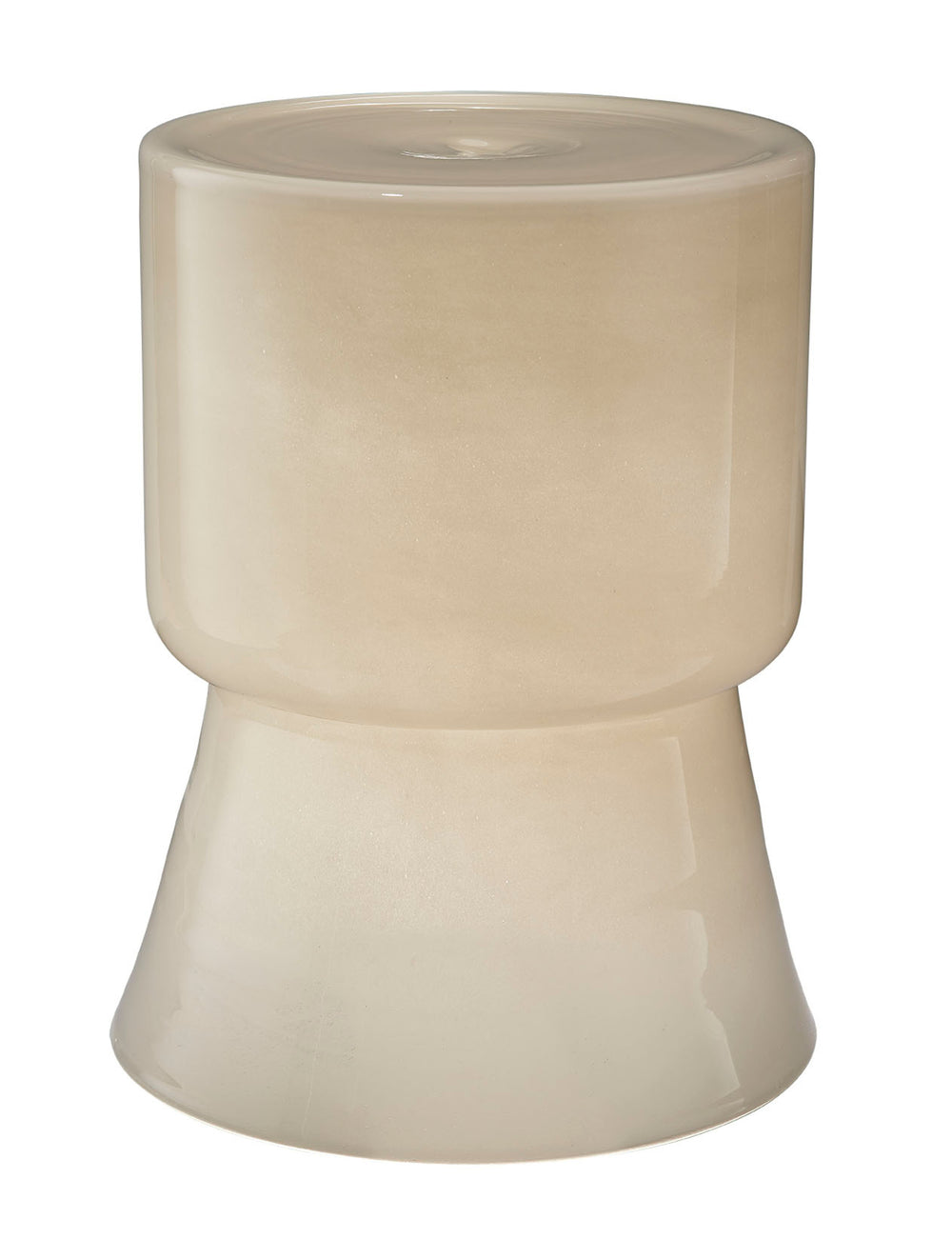 Huntington Garden Glass Stool, Cream