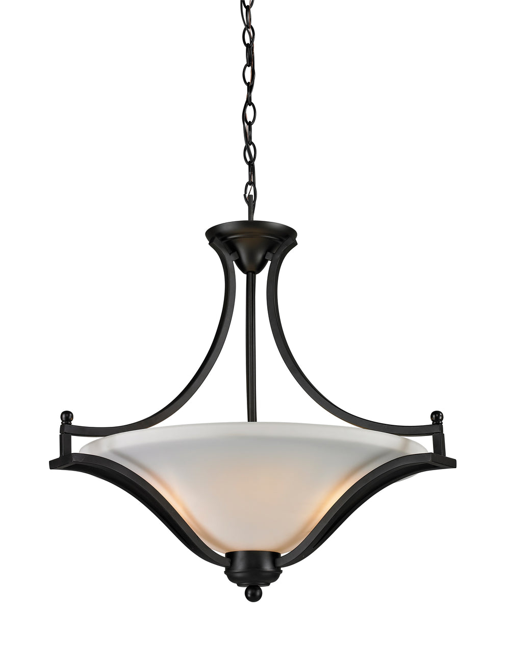 Lagoon 3 Light Pendant in Matte Black Finish