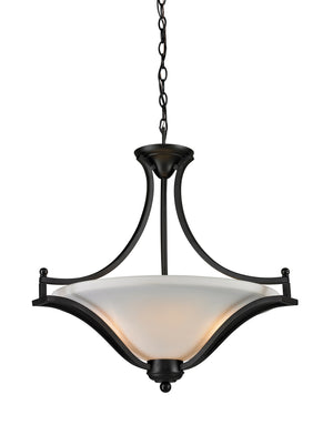 Lagoon 3 Light Pendant in Matte Black Finish