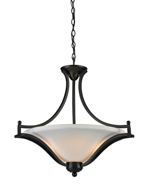 Lagoon 3 Light Pendant in Matte Black Finish